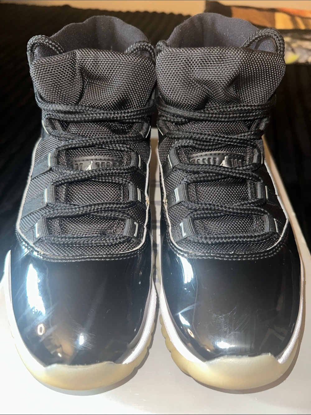 Jordan Men's Black Patent Leather High-Top Sneakers